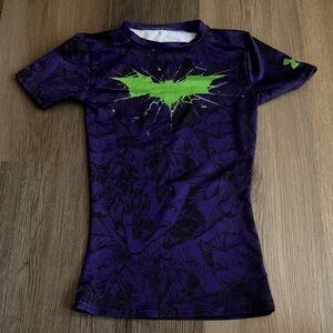Under Armour Kids Tees - Batman/Joker Purple with Green and Blue with Red